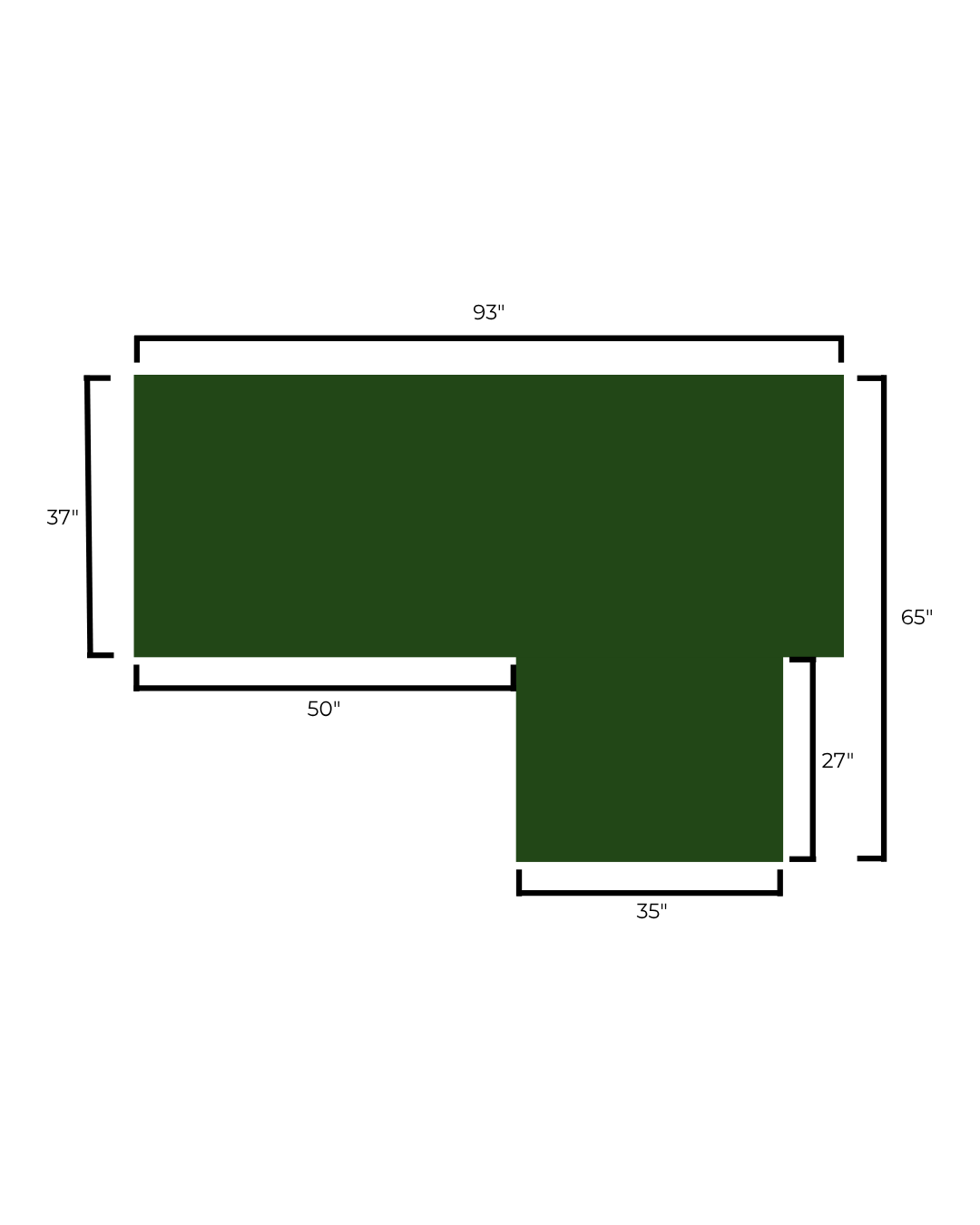 Peak Living Sofa with Chaise (0PW001)