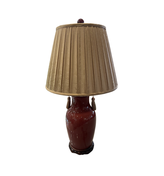Antique Sang de Boeuf Vase Lamp (0HP00T)