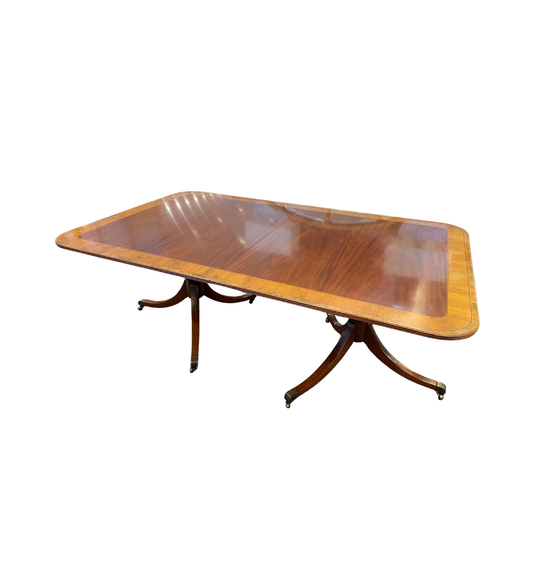 Kittinger Georgian Banded Double Pedestal Dining Table (0HR001)
