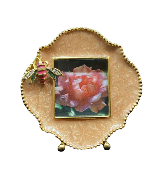 Jay Strongwater Miniature Pink Enamel Frame with Bee (VQ2VY6)