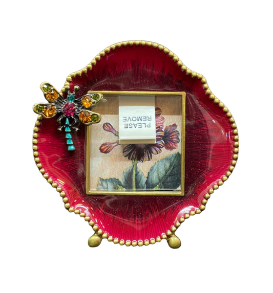 Jay Strongwater Miniature Red Enamel Frame with Dragonfly (VQ2VY6)