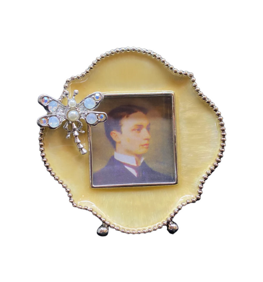 Jay Strongwater Miniature Yellow Enamel Frame with Dragonfly (VQ2VY6)