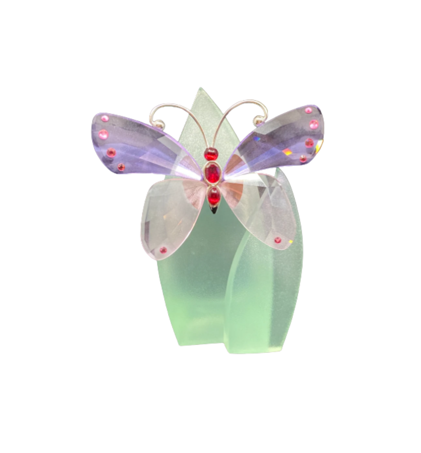 Swarovski Acara Violet Butterfly on Acrylic Leaf Display (Q5GU34)