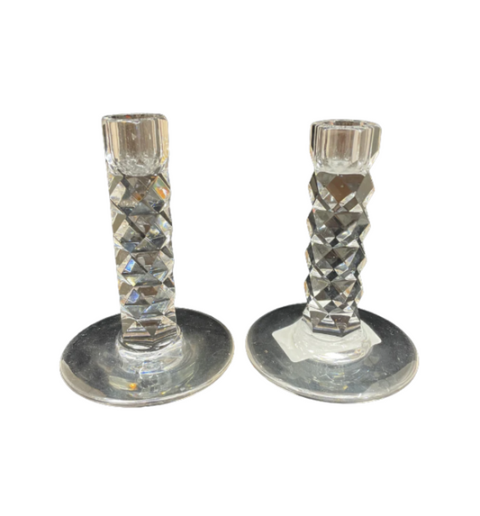 Pair of Orrefors Faceted Candlesticks (0B500R)