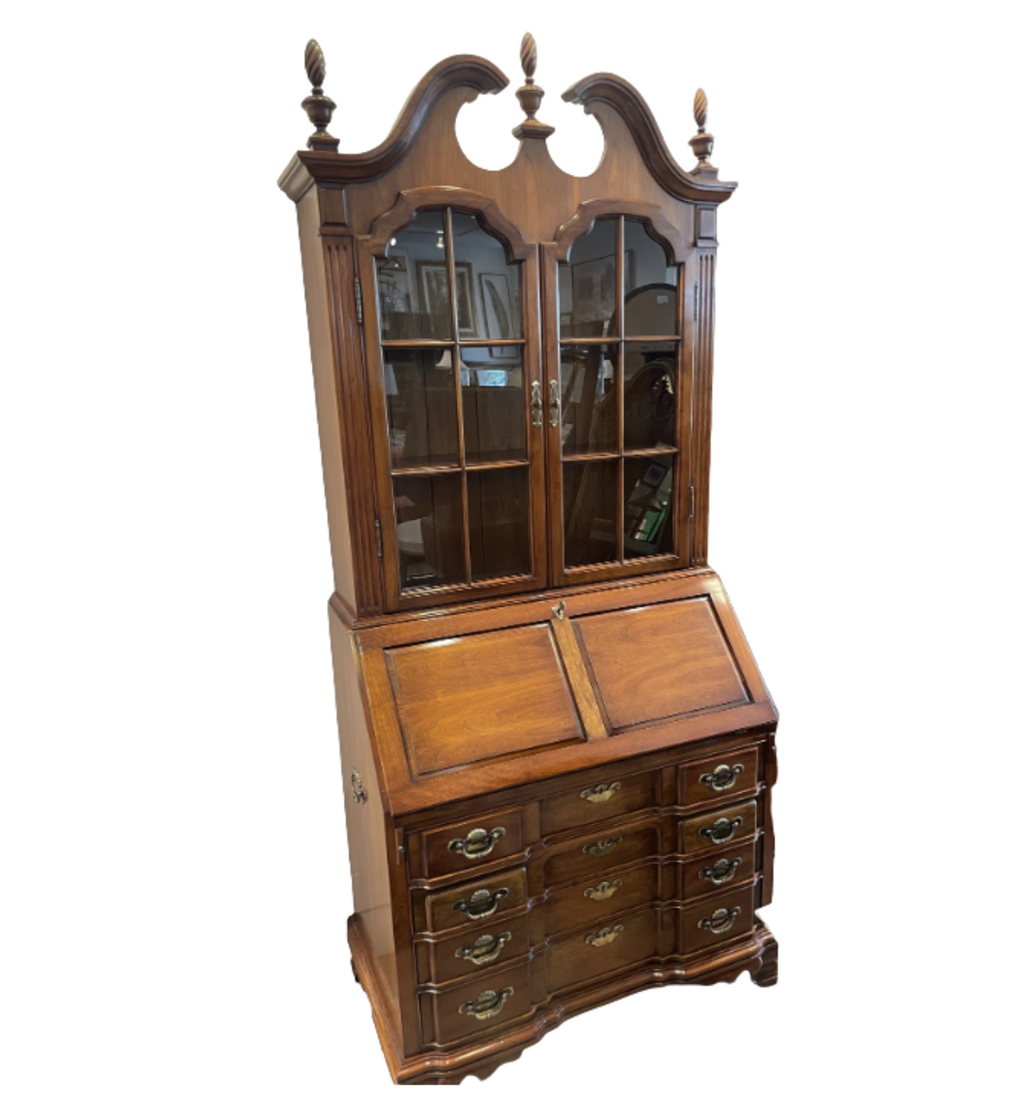 Monitor Furniture Cherry Block Front Secretary Desk (0DA001)