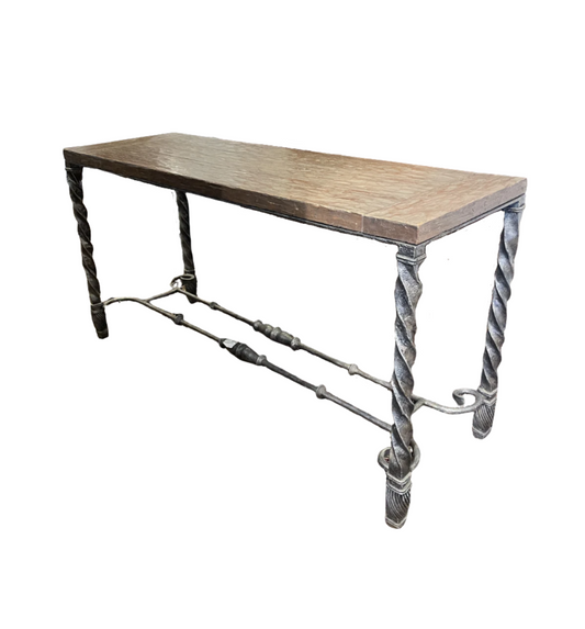 Reclaimed Wood and Metal Console Table AS IS (0BT001)
