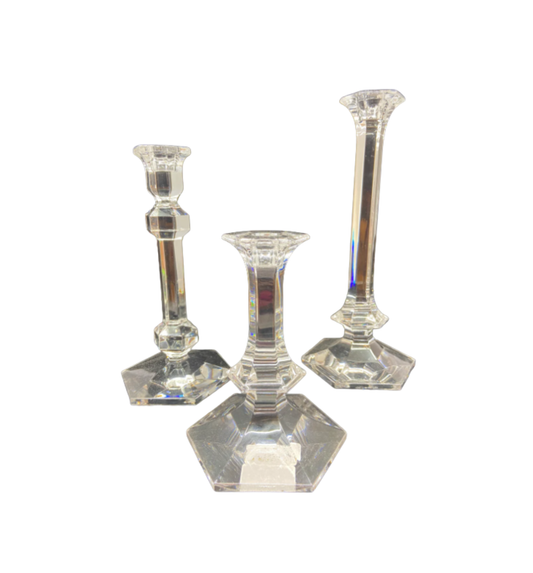 Val St. Lambert Crystal Candlesticks (15918)