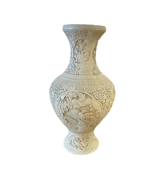 White Cinnabar Vase (0EA009)