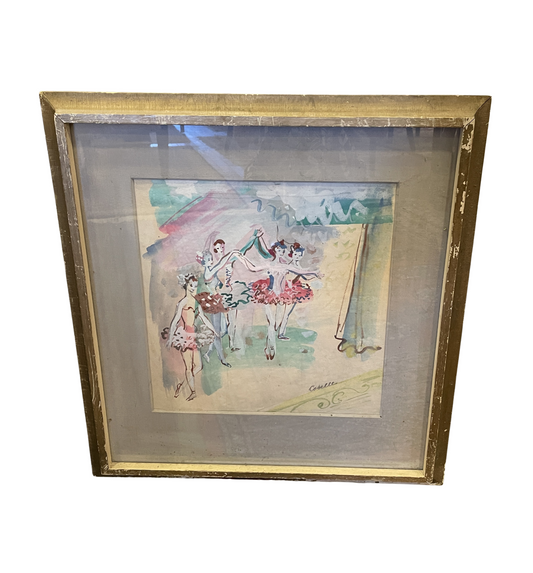 Charles Cobelle "Ballerinas" Watercolor and Gouache on paper (0GF00V)