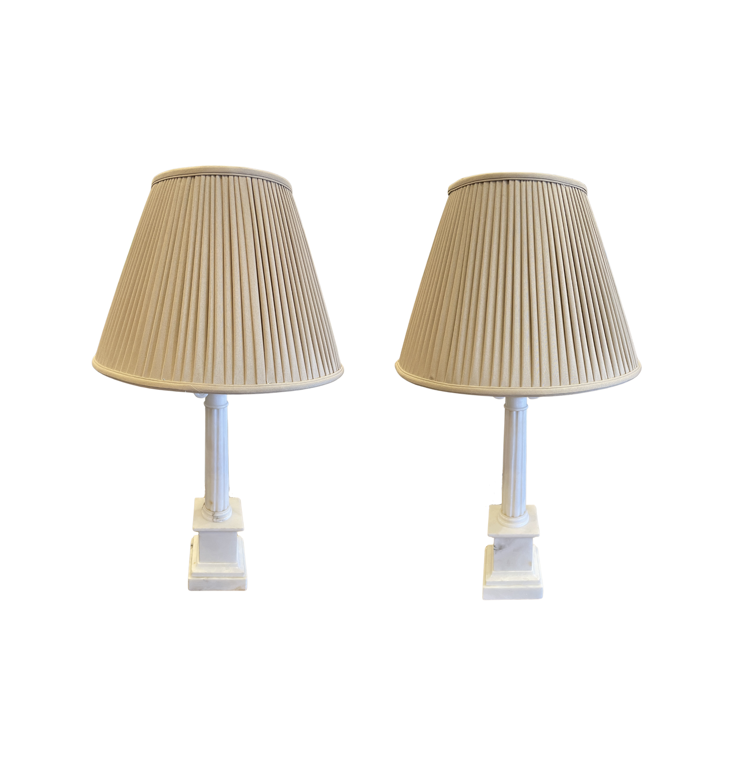 Pr. Alabaster Column Lamps, AS IS (0HU00C)