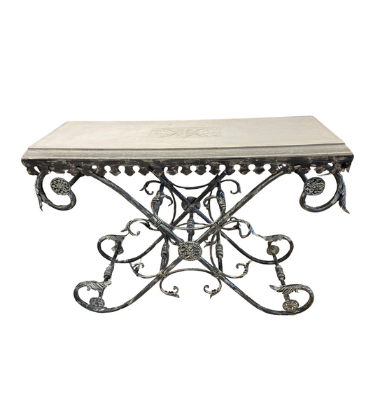 French Pastry Table Reproduction with Cement Top, as is (0G0015)
