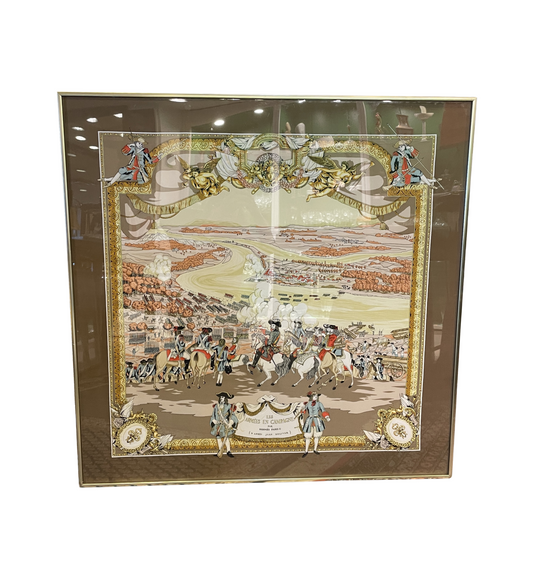Hermes Framed Scarf "Armees in Campagne" (0GF00U)