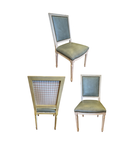 Louis XVI Dining Chairs with Shagreen Upholstery, Set of 8 (0HP00J)