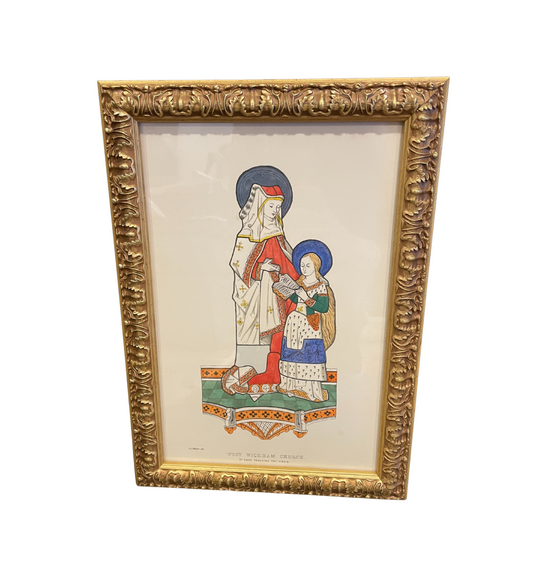 IG Waller "West Wickham Church" Stained Glass Engraving St Anne (0G000J)