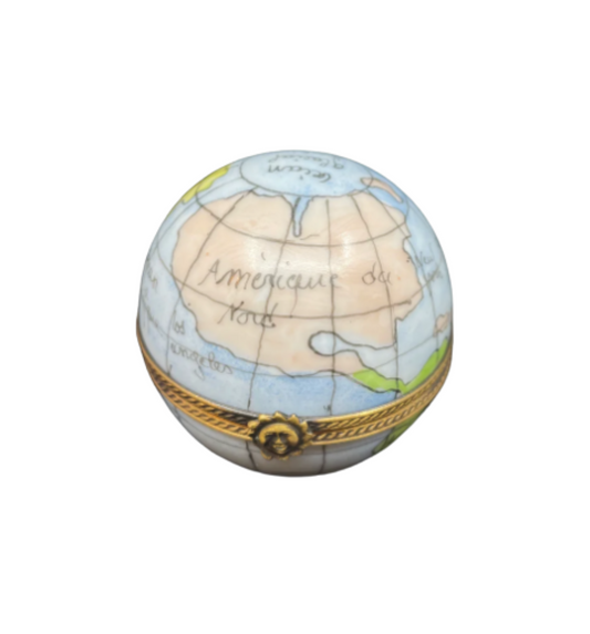 Limoges Free Standing Globe Trinket Box (03002A)