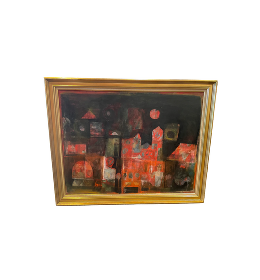 Red Mid Century Modern Painting (KBSVPZ)
