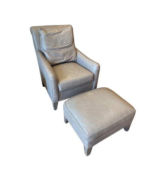 Stanford Leather Chair with Ottoman (0G0013)