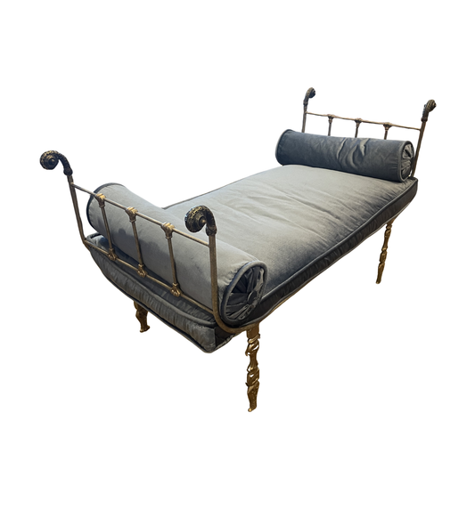 Iron Bench with Velvet Cushion (0HE003)