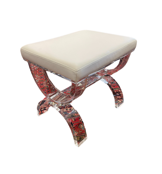 X-Base Lucite Vanity Bench (01B01H)