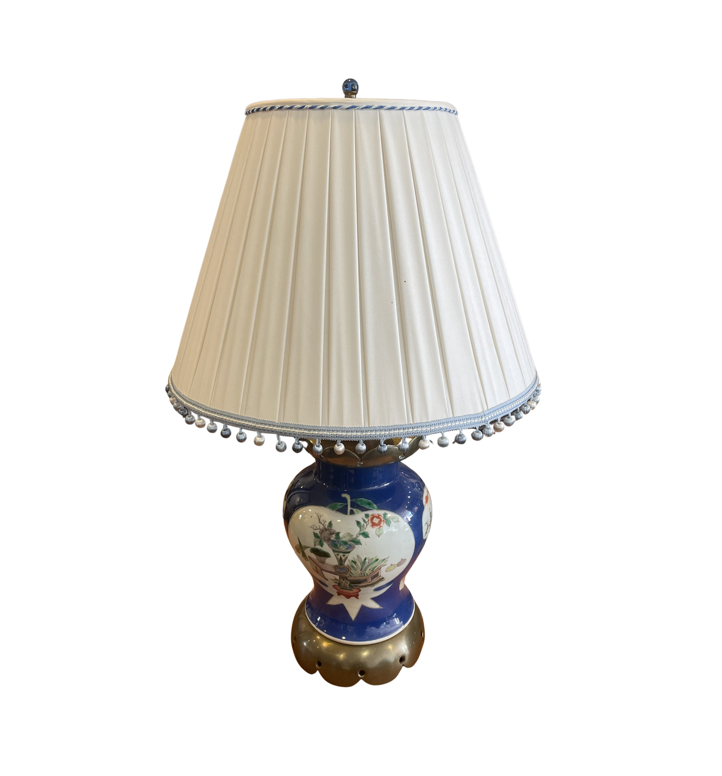Antique Chinese Blue Ground Baluster Lamp (0HP00H)