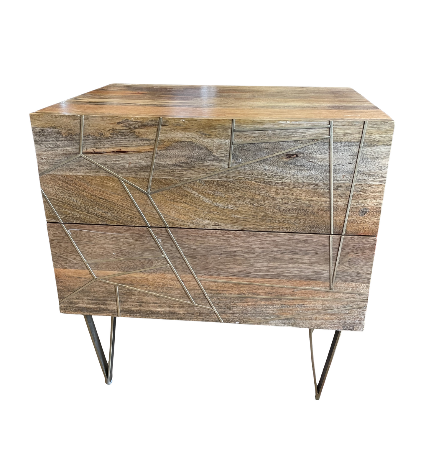 West Elm mangowood two drawer chest (0H300E)