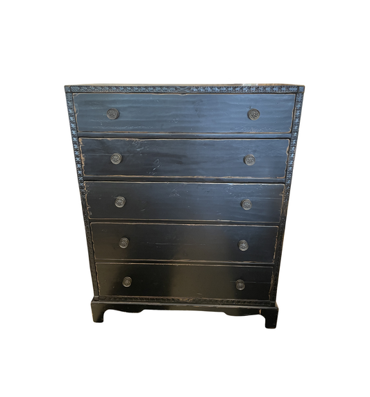 Woodland Black Rustic Finish Dresser, tall (0H300G)