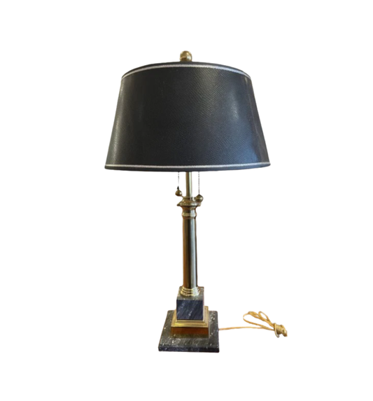 Regency Style Brass and Faux Marble Lamp (0F8005)