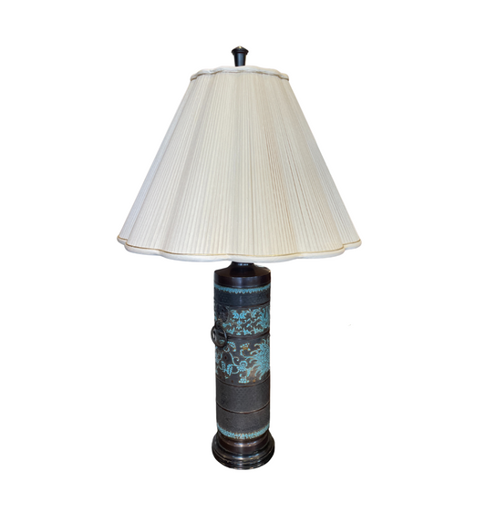 Japanese Bronze Cloisonne Lamp, Marked Marbro (0GV001)