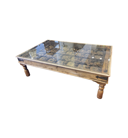 Antique Indian Door Panel Coffee Table (0HI003)