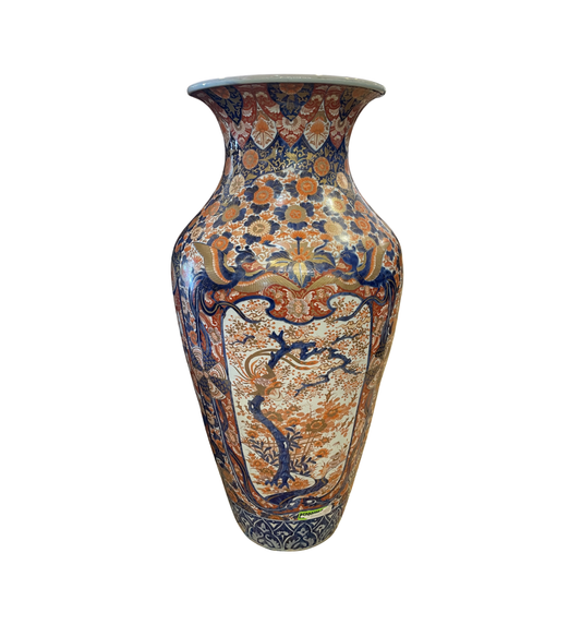 Japanese Imari Palace Vase in oranges and blue (0HP003)