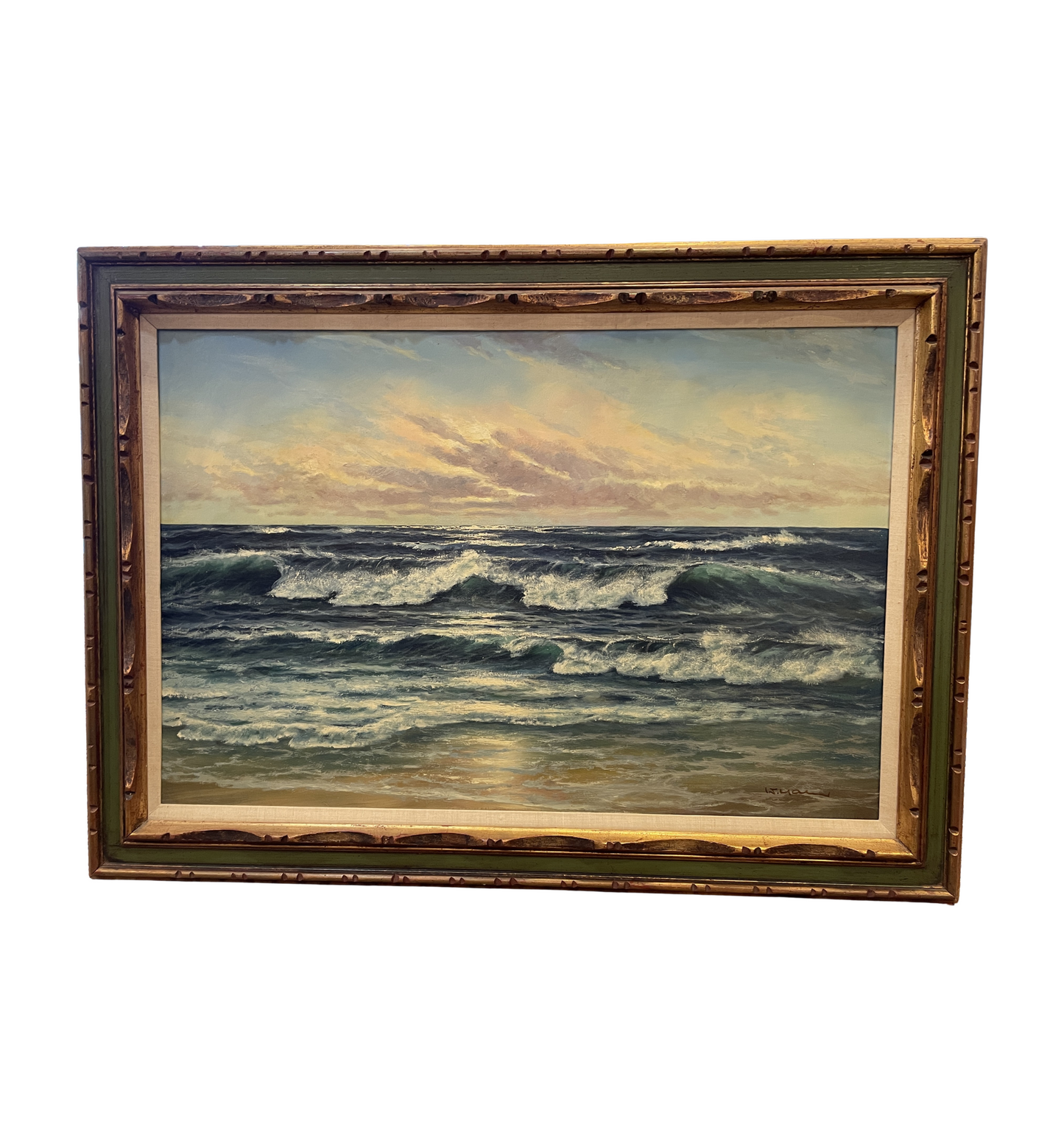 Ocean Scene Oil on Canvas, Signed (0GF010)