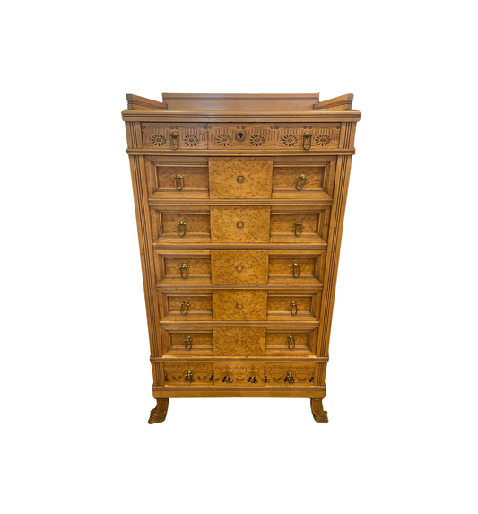Continental 19th Century Birdseye maple with marquetry Dresser, AS IS (0H8001)