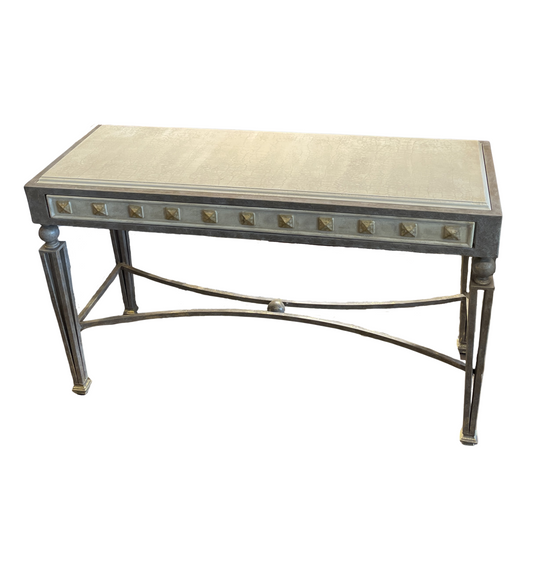 Faux Finished Console with Metal base (0GR002)