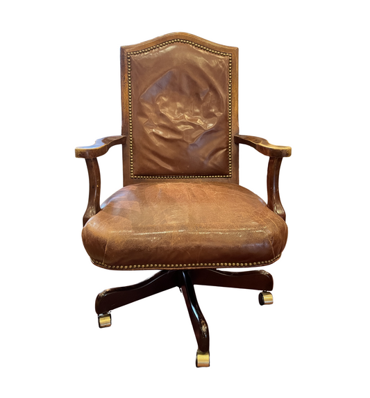 Leather Executive Desk Chair, AS IS (0G000Z)
