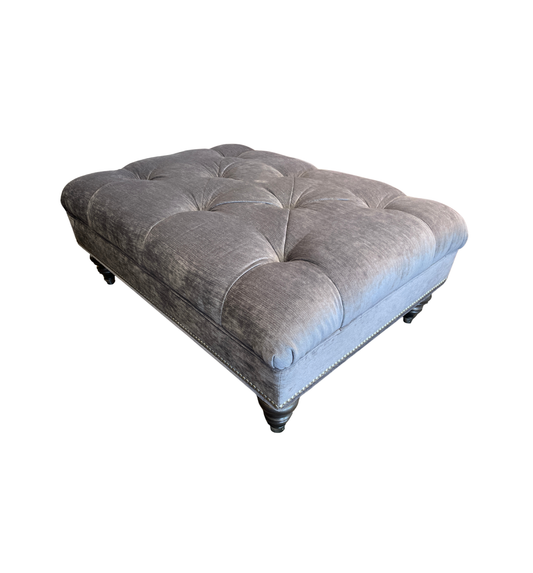 Ethan Allen Anton Custom Ottoman in Gray (0I600A)