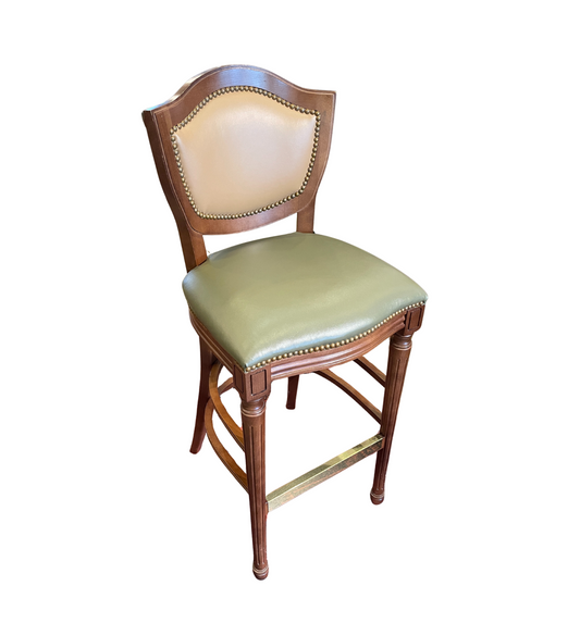 Shelby Williams Custom Leather Barstool (Six Available) (036001)