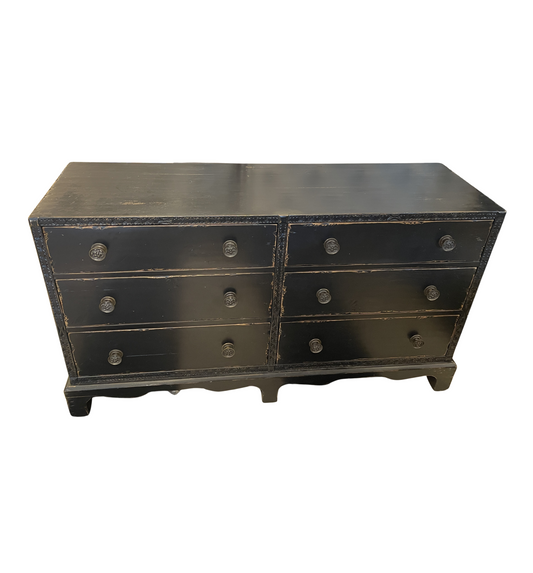 Woodland Rustic Finish Dresser, long in Black (0H300H)