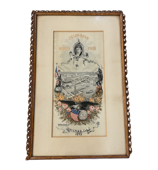 1893 World's Fair Embroidered Silk AS IS (0GF012)