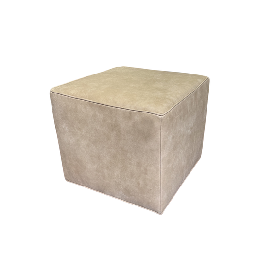 Ethan Allen Dacian Cube Ottoman in Leather (0I6005)
