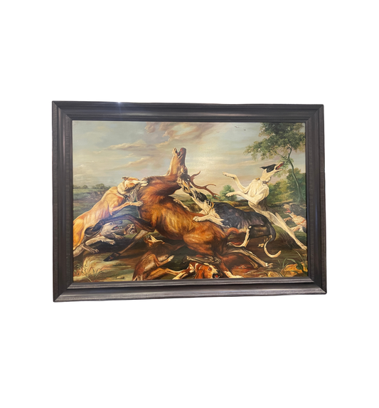 Frans Snyders Reproduction Oil on Canvas, Deer Hunt Scene (0HP012)
