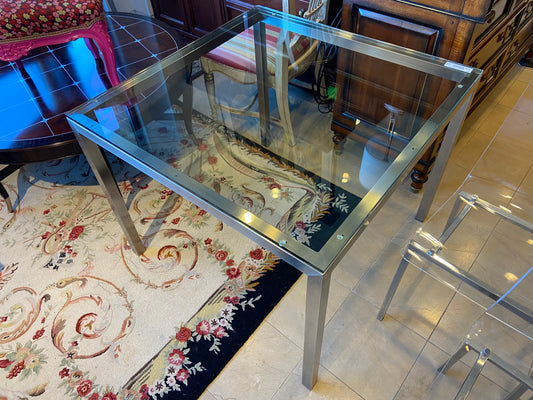 Chrome and Glass Table As Is (26099)
