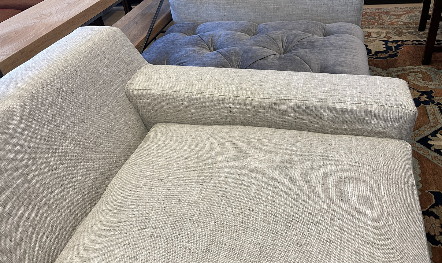 CR Laine Oversized Lounge Chair in Linen (Four available) (0IV004)