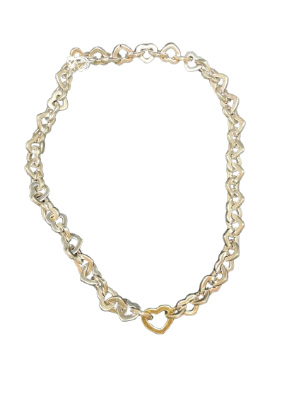 Tiffany and Co Heart Link Necklace with 18k gold (0ET004)