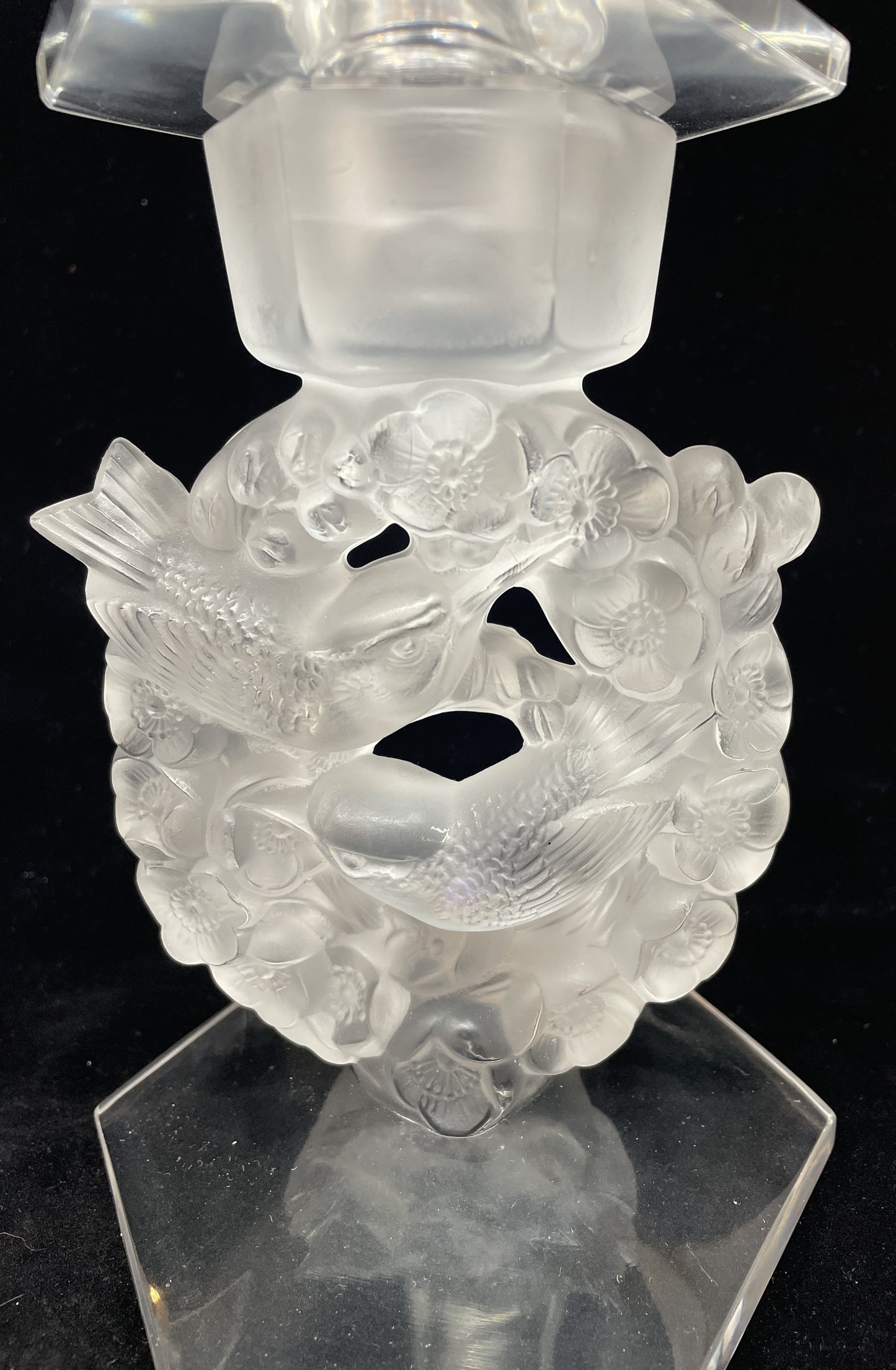 Pair of Lalique Mesanges Candlesticks AS IS (0B500L)