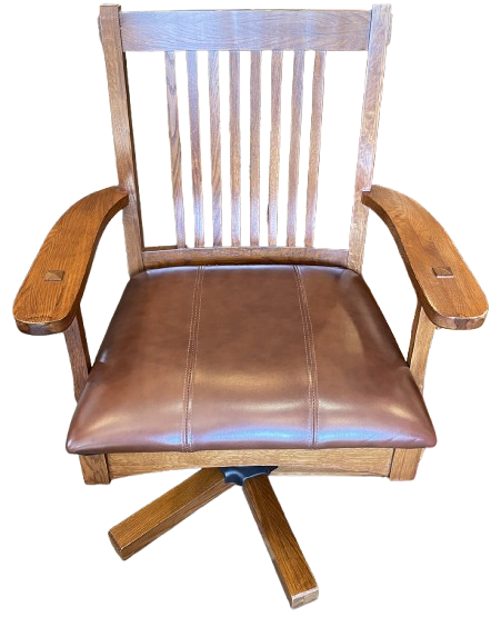 Arts and Crafts Amish Made Executive chair with leather seat (0EV002)