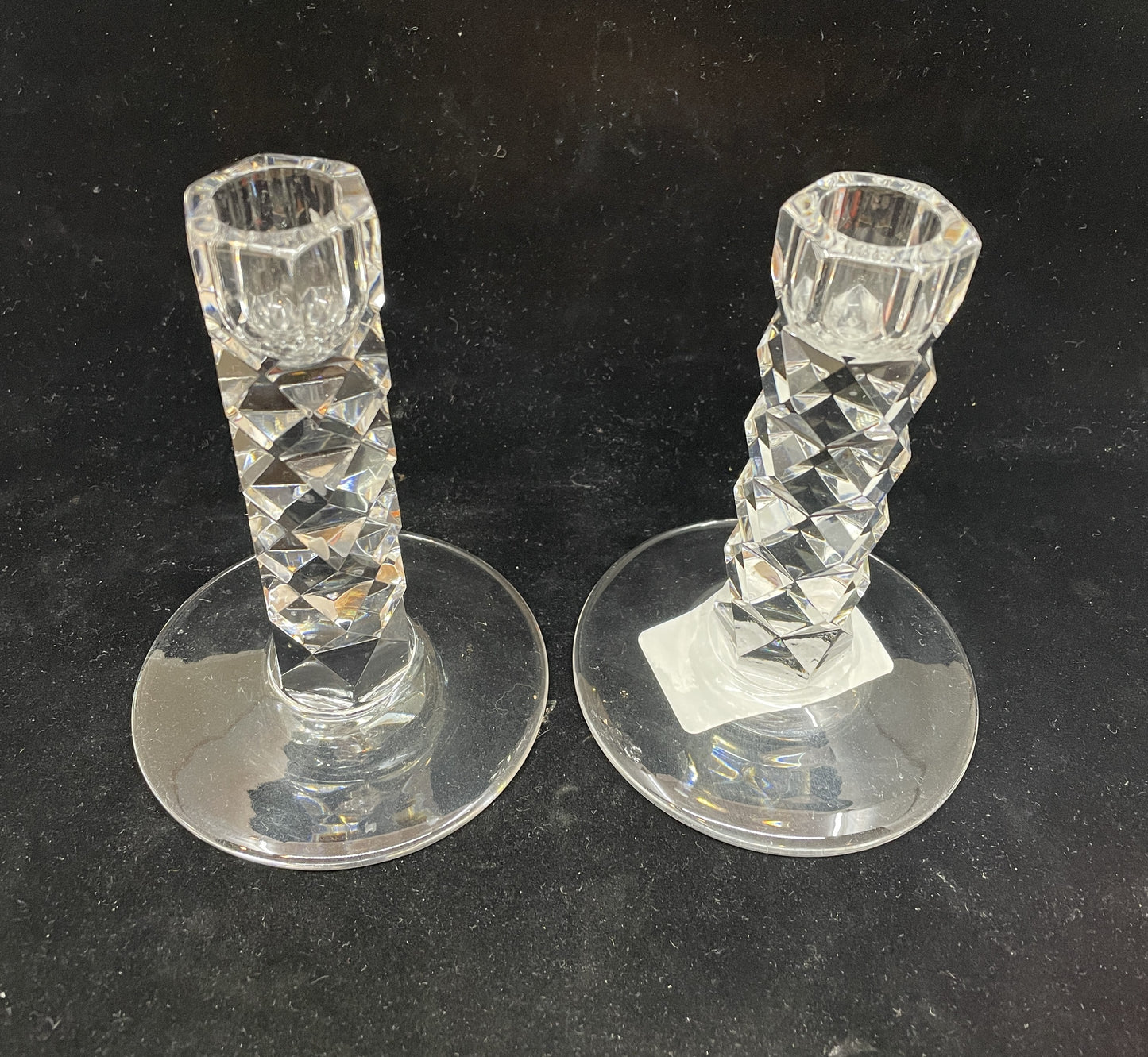 Pair of Orrefors Faceted Candlesticks (0B500R)