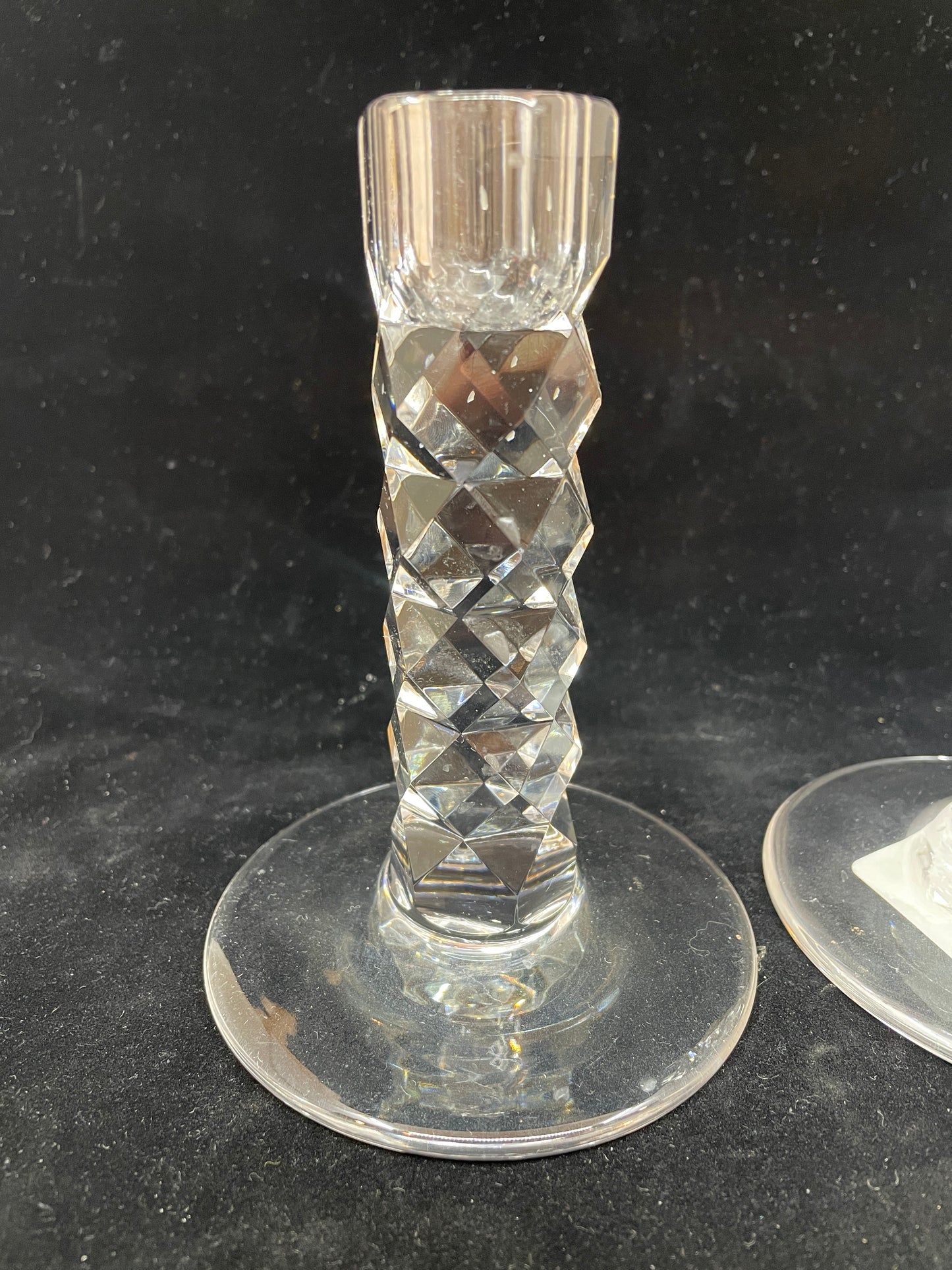 Pair of Orrefors Faceted Candlesticks (0B500R)