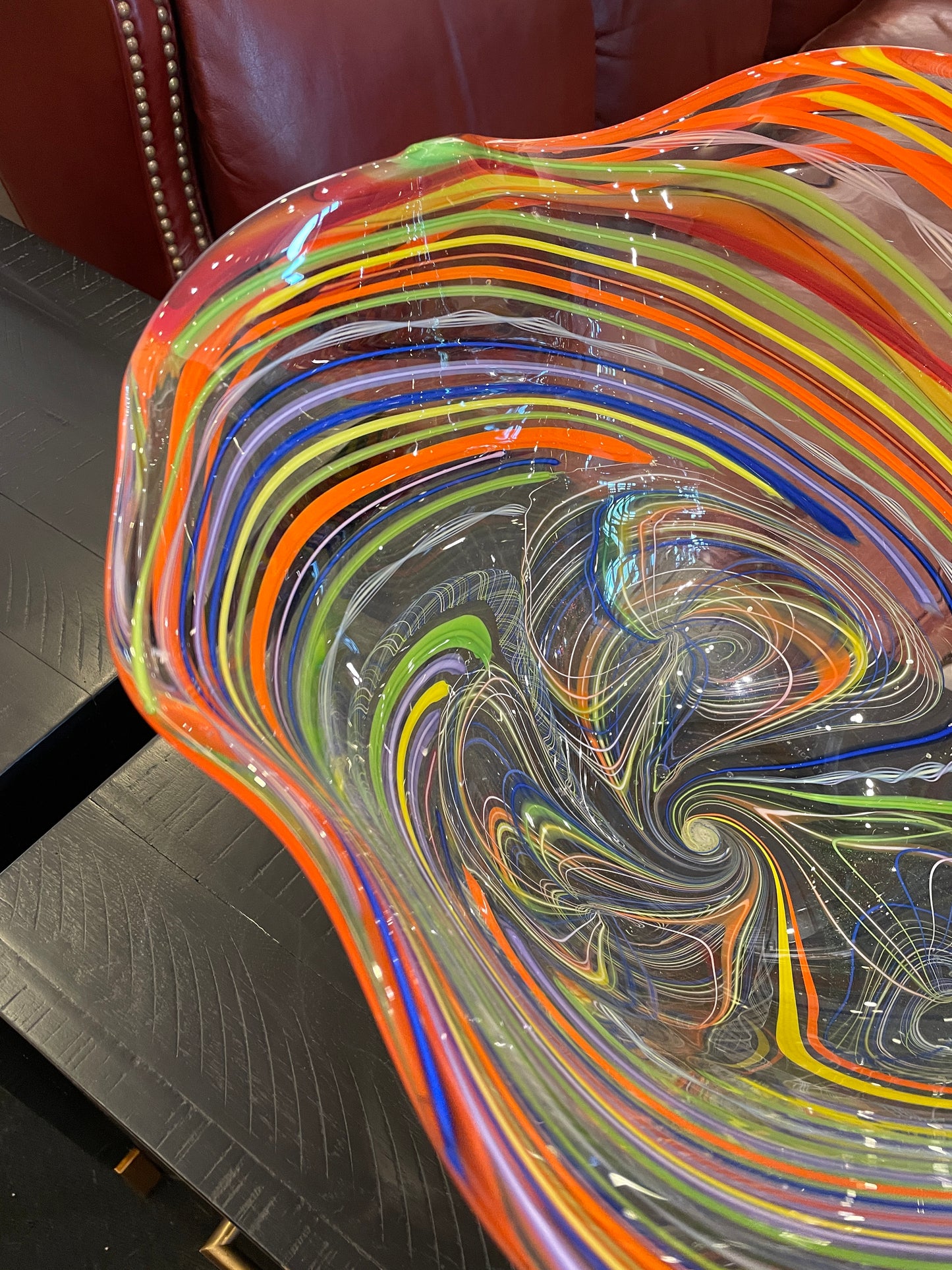 Rollin Karg Hand Blown Glass Centerbowl, Signed (033005)