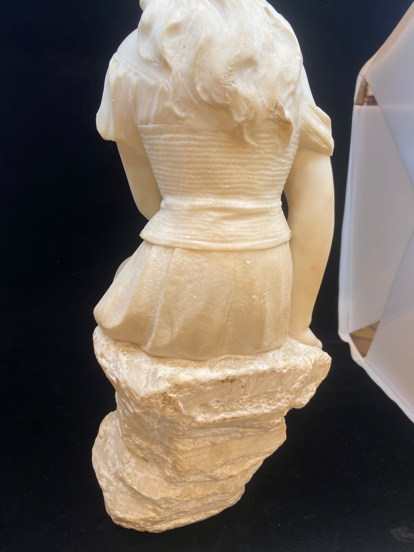 Alabaster Girl with Tambourine Statue (24176)