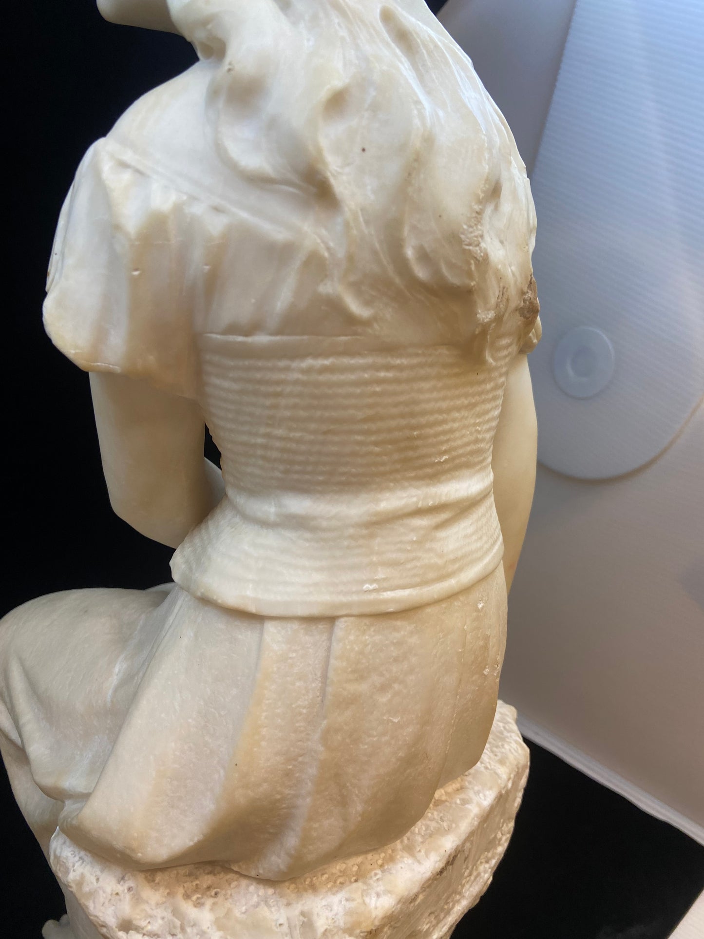 Alabaster Girl with Tambourine Statue (24176)